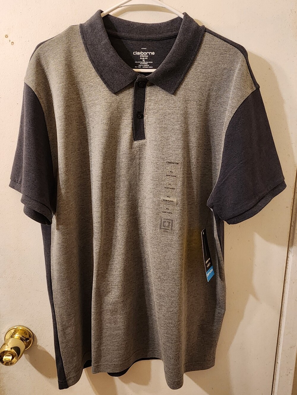 Claiborne Men's Two-Tone Gray Polo Shirt